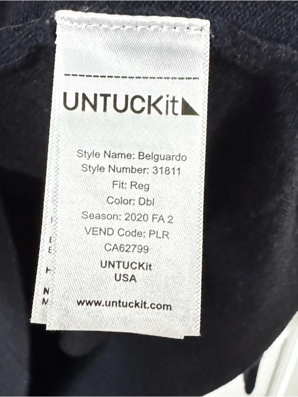 UNTUCKit Men's Half-Zip Sweater - Navy. Size‎ XXL